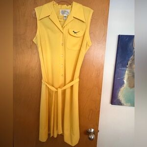 Vintage MCM Tumbleweeds Yellow Sleeveless Dress☀️🌵